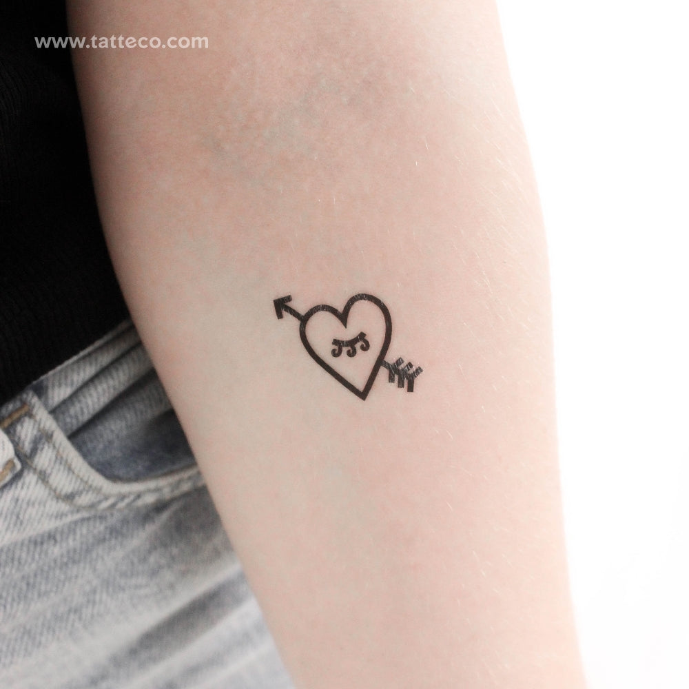 Tatuaje temporal de corazón y flecha de 1991.ink (juego de 3)