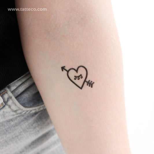 Heart And Arrow Temporary Tattoo by 1991.ink - Set of 3