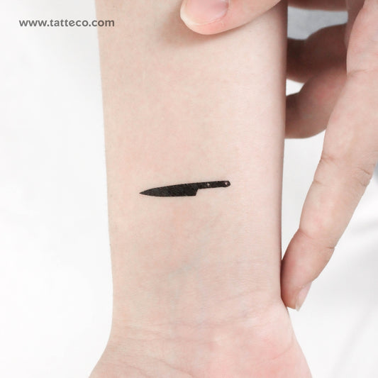Tatuaje temporal de cuchillo negro - Juego de 3