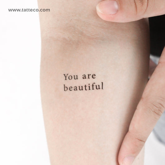 Tatuaje temporal "Eres hermosa" - Juego de 3