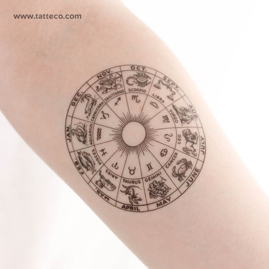 Tatuaje temporal de la cruz del zodiaco - Juego de 3