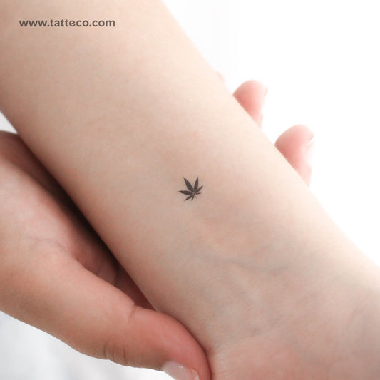 Tatuaje temporal de hoja de marihuana pequeña (juego de 3)