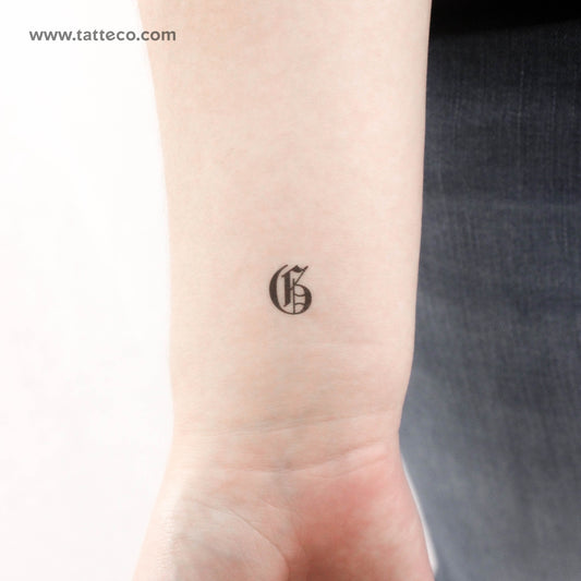 Gothic G Letter Temporary Tattoo - Set of 3