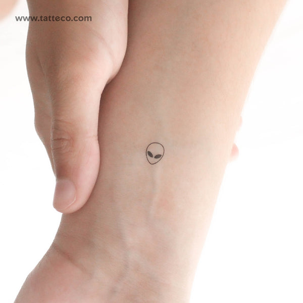 Tiny Alien Head Temporary Tattoo - Set of 3