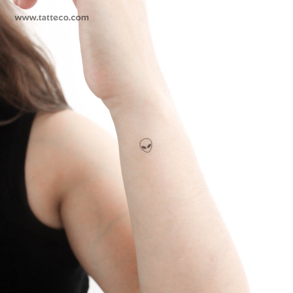 Tiny Alien Head Temporary Tattoo - Set of 3