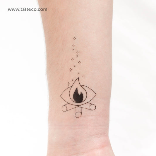 Tatuaje temporal de ojo de fuego de Cagri Durmaz - Juego de 3