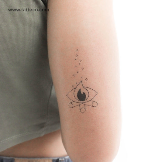 Tatuaje temporal de ojo de fuego de Cagri Durmaz - Juego de 3