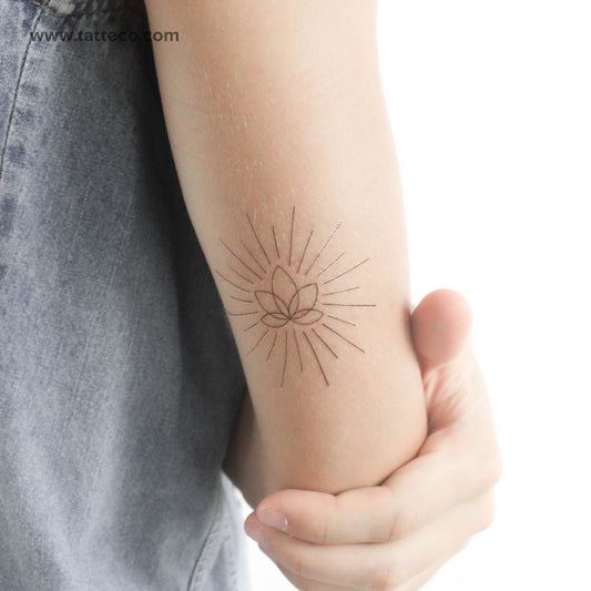 Tatuaje temporal de flor de loto brillante de Cagri Durmaz (juego de 3)