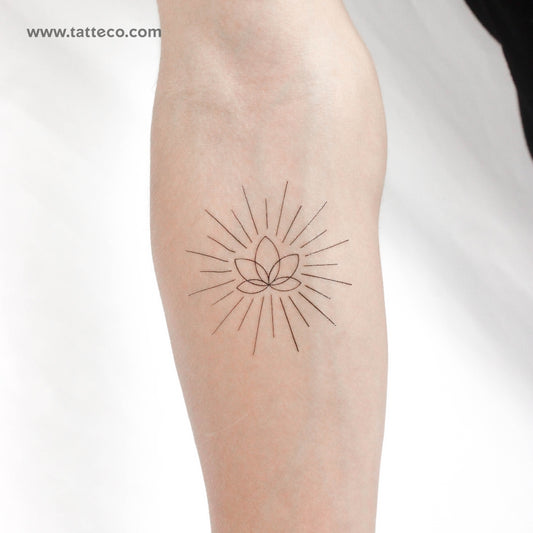 Tatuaje temporal de flor de loto brillante de Cagri Durmaz (juego de 3)