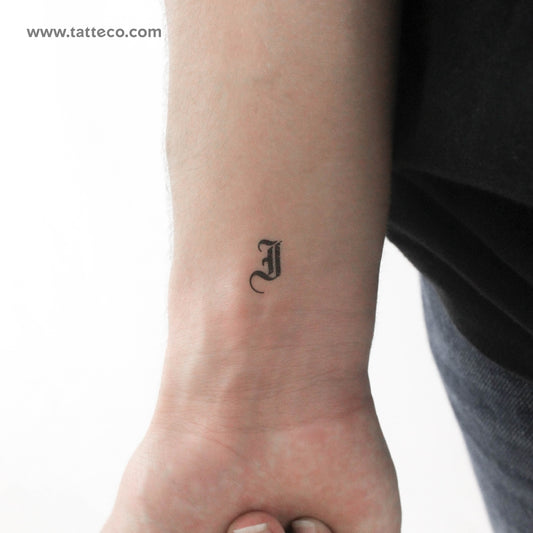 Gothic I Letter Temporary Tattoo - Set of 3