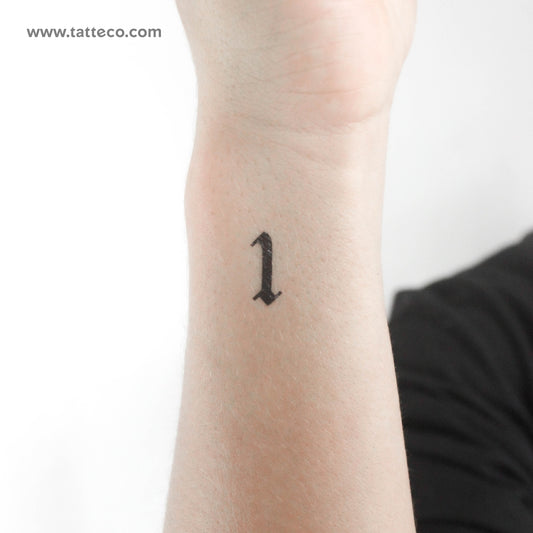 Gothic Style Number 1 Temporary Tattoo - Set of 3