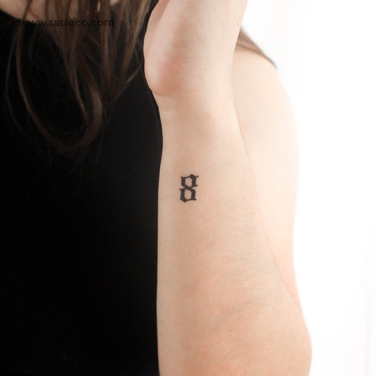 Gothic Style Number 8 Temporary Tattoo - Set of 3