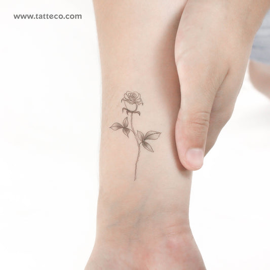 Tatuaje temporal de rosa ilustrativo (juego de 3)