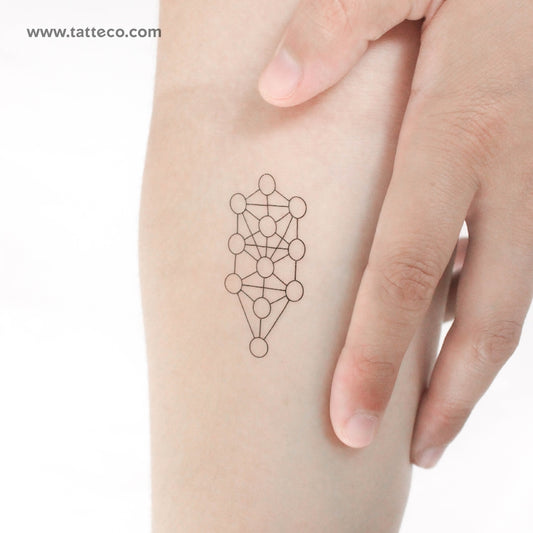 Tatuaje temporal del Árbol de la Vida de la Cábala - Juego de 3