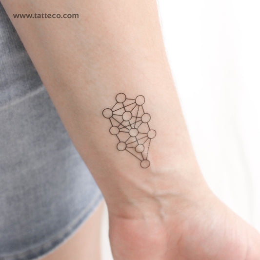 Tatuaje temporal del Árbol de la Vida de la Cábala - Juego de 3