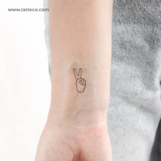 Tatuaje temporal del signo V - Juego de 3