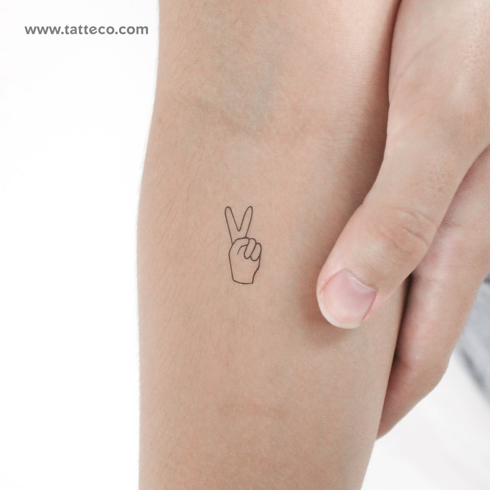 V Sign Temporary Tattoo - Set of 3