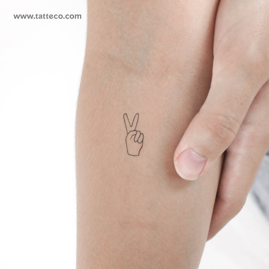 Tatuaje temporal del signo V - Juego de 3