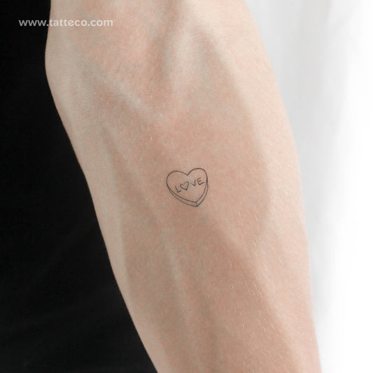 Tatuaje temporal de caramelo de corazón - Juego de 3