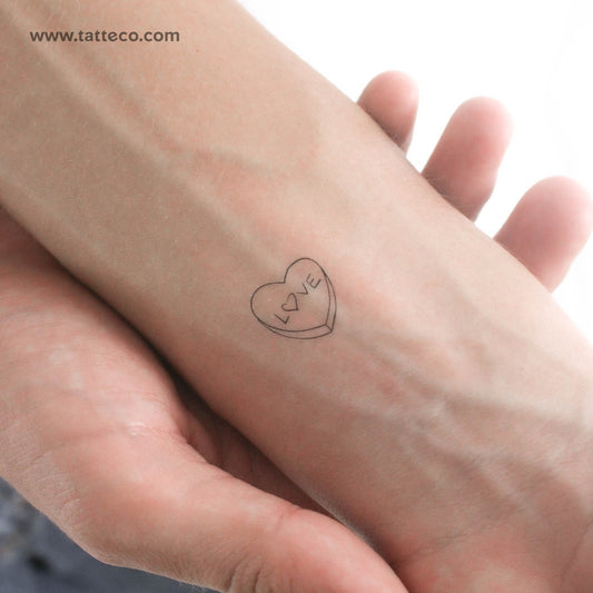 Tatuaje temporal de caramelo de corazón - Juego de 3