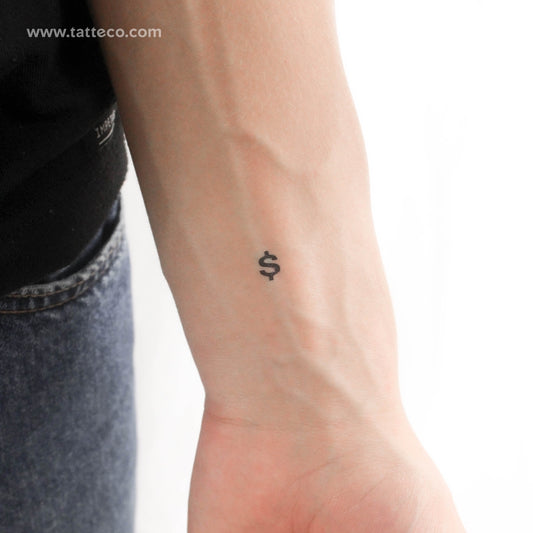 S Dollar Symbol Temporary Tattoo - Set of 3