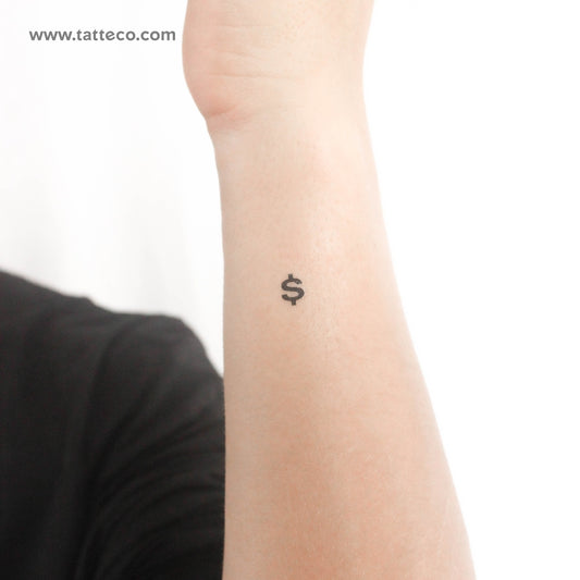 S Dollar Symbol Temporary Tattoo - Set of 3