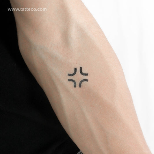Tatuaje temporal del símbolo de la ira - Juego de 3
