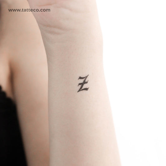 Gothic Z Letter Temporary Tattoo - Set of 3