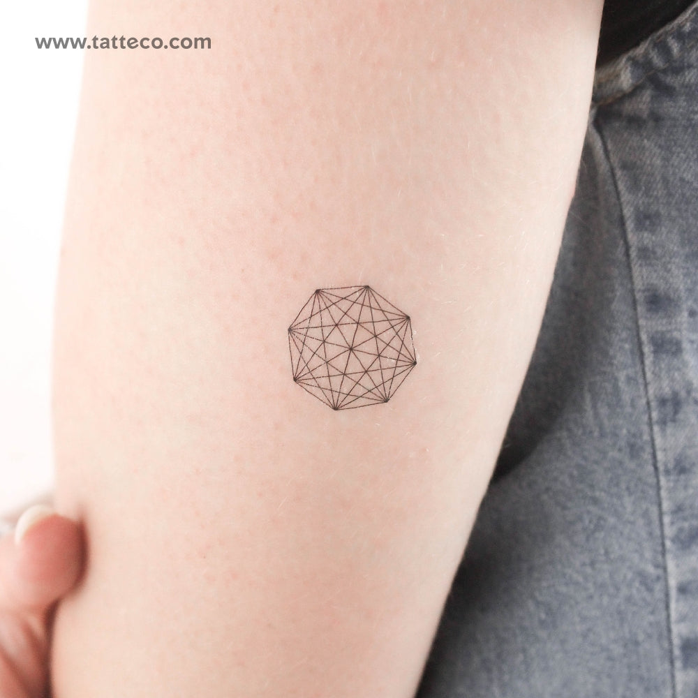 Small Octagon Matrix Temporary Tattoo - Set of 3