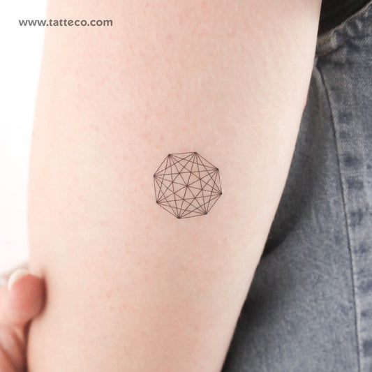 Small Octagon Matrix Temporary Tattoo - Set of 3