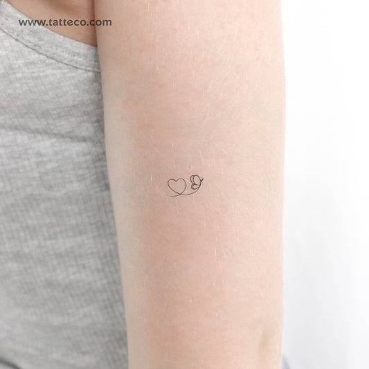 Tiny Butterfly Heart Temporary Tattoo - Set of 3
