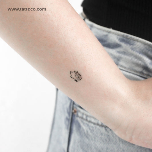 Minimalist Hedgehog Temporary Tattoo - Set of 3