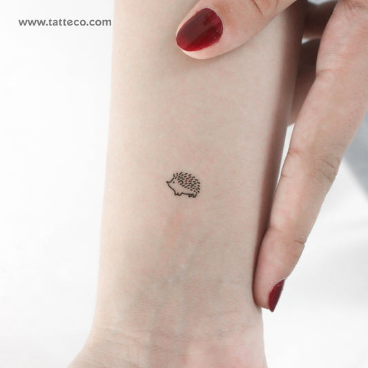 Minimalist Hedgehog Temporary Tattoo - Set of 3