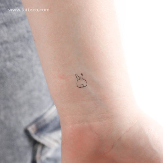 Tatuaje temporal de un pequeño conejo desde atrás (juego de 3)