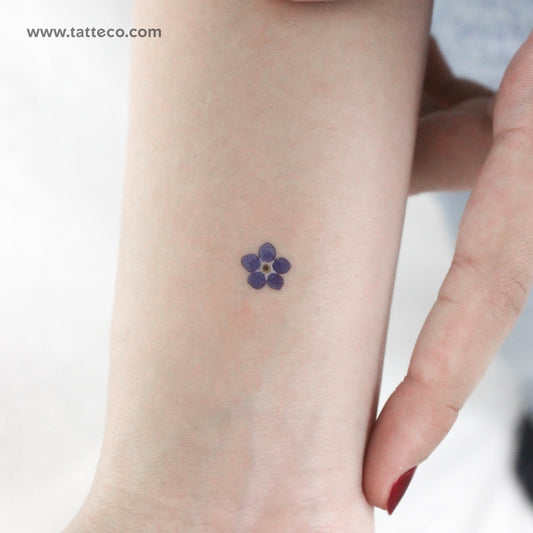 Tatuaje temporal de flor nomeolvides (juego de 3)