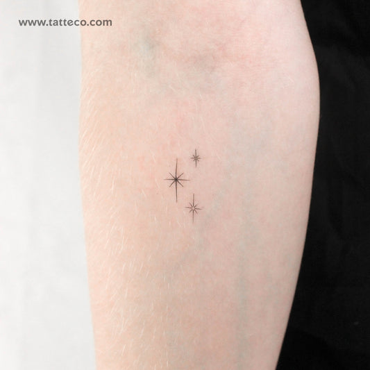 Three Shining Star Sparkles Temporary Tattoo - Set of 3