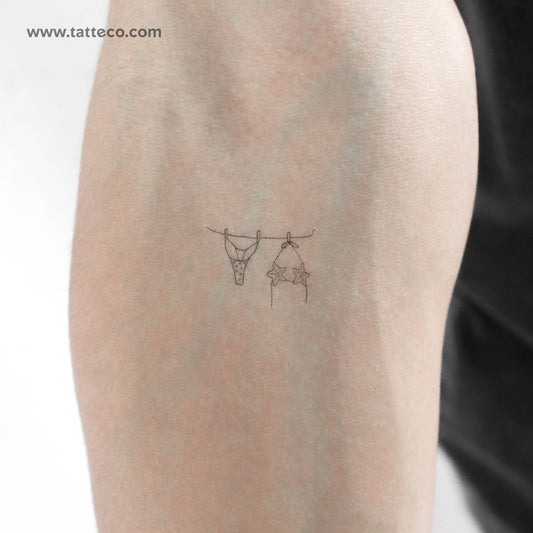 Hanging Bikini Temporary Tattoo - Set of 3