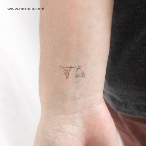 Hanging Bikini Temporary Tattoo - Set of 3