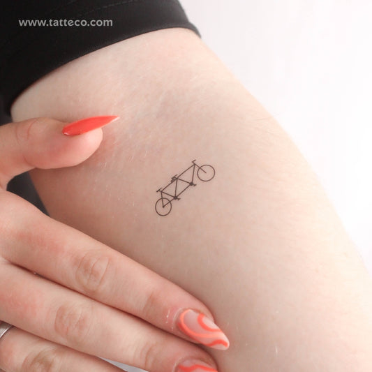 Tandem Bike Temporary Tattoo - Set of 3