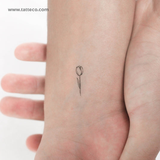 Small Tulip Temporary Tattoo - Set of 3