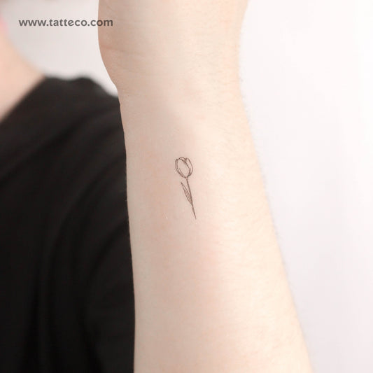 Small Tulip Temporary Tattoo - Set of 3