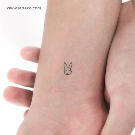 Tatuaje temporal de cara de conejo - Juego de 3
