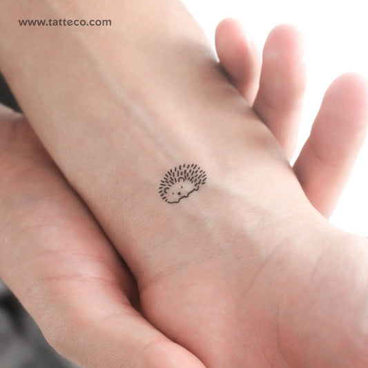 Minimal Hedgehog Temporary Tattoo - Set of 3