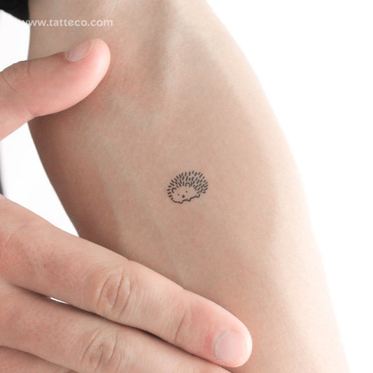 Minimal Hedgehog Temporary Tattoo - Set of 3
