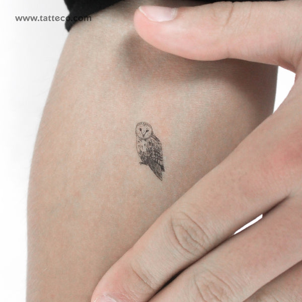 Small Barn Owl Temporary Tattoo - Set of 3