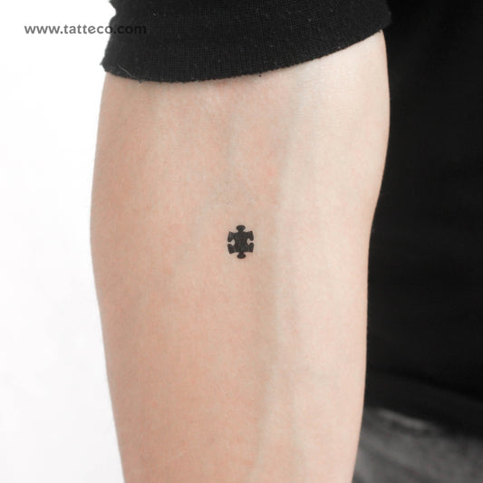 Tatuaje temporal de pieza de rompecabezas negra (juego de 3)