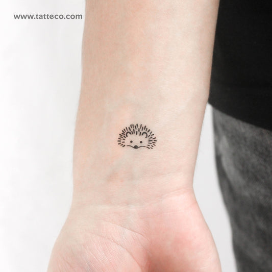 Hedgehog Face Temporary Tattoo - Set of 3