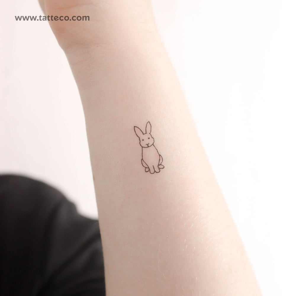 Sitted Rabbit Temporary Tattoo - Set of 3