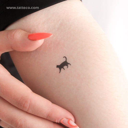 Tiny Walking Cat Temporary Tattoo - Set of 3