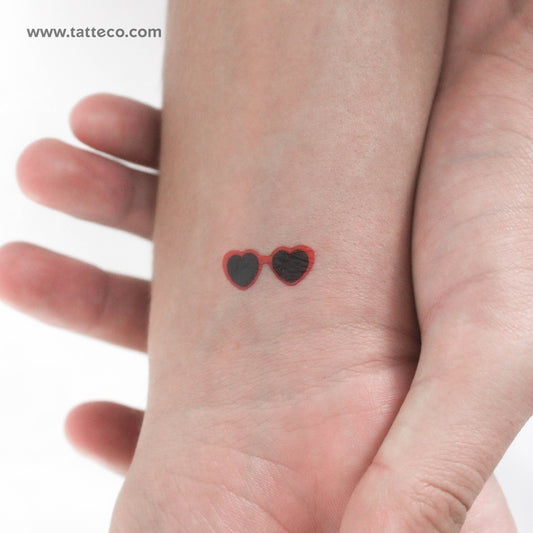 Lolita Heart Glasses Temporary Tattoo - Set of 3